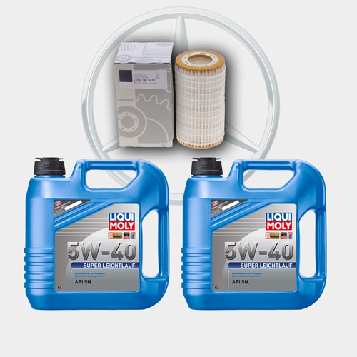 پکیج فیلتر روغن و روغن موتور 8 لیتری مخصوص مرسدس بنز E350 2006-2009 W211