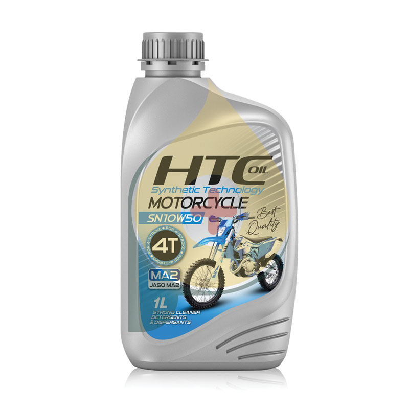 روغن موتور اچ تی سی HTC JASO MA2 مدل 4T SN حجم 1 لیتر (10W-50) (قرمز)