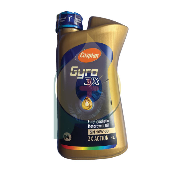 روغن موتورسیکلت کاسپین مدل 3x Action جیرو Gyro SN حجم 1 لیتر (10w-30)