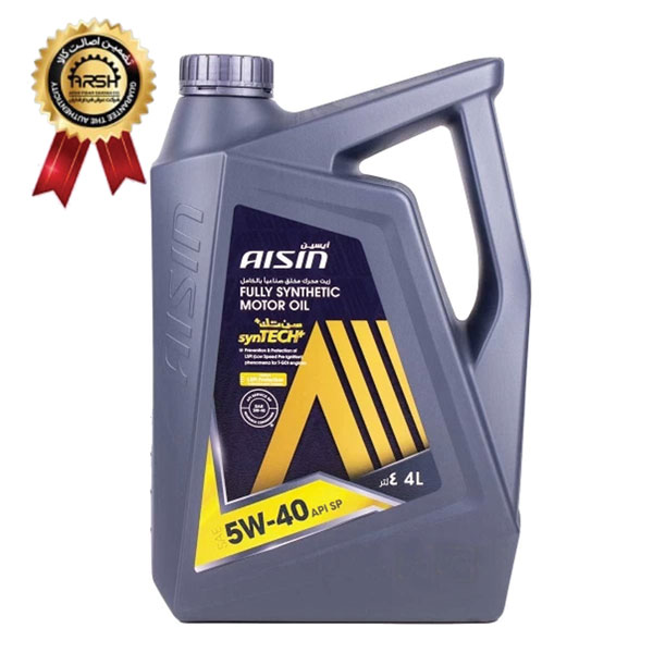 روغن موتور آیسین Aisin مدل SP حجم 4 لیتر (5W-40) ساخت کره برچسب دار