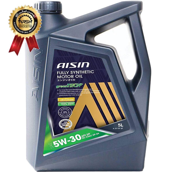 روغن موتور آیسین Aisin مدل SP حجم 5 لیتر (5W-30) ساخت کره برچسب دار