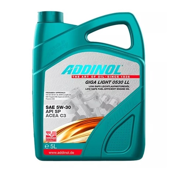 روغن موتور ادینول SP مدل GIGA Light MV 0530 LL حجم 5 لیتر (5w-30)