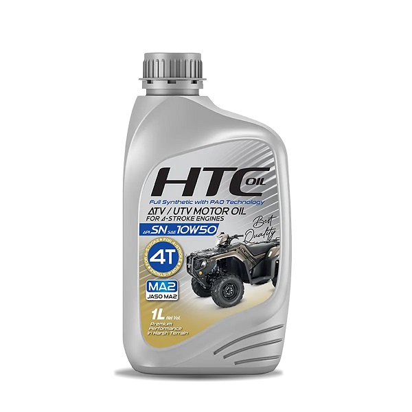 روغن موتور چهار چرخ اچ تی سی HTC JASO MA2 مدل ATV/UTV SN حجم 1 لیتر (10W-50)