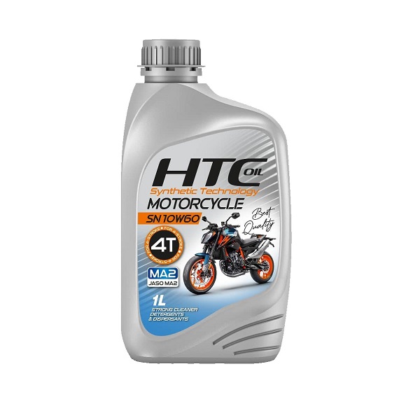 روغن موتور اچ تی سی HTC JASO MA2 مدل 4T SN حجم 1 لیتر (10W-60) (قرمز)