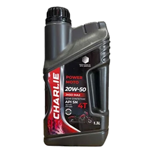 روغن موتور سیکلت چارلی مدل Charlie Power MOTO API SN JASO MA2 حجم 1.3 لیتر (20w-50)